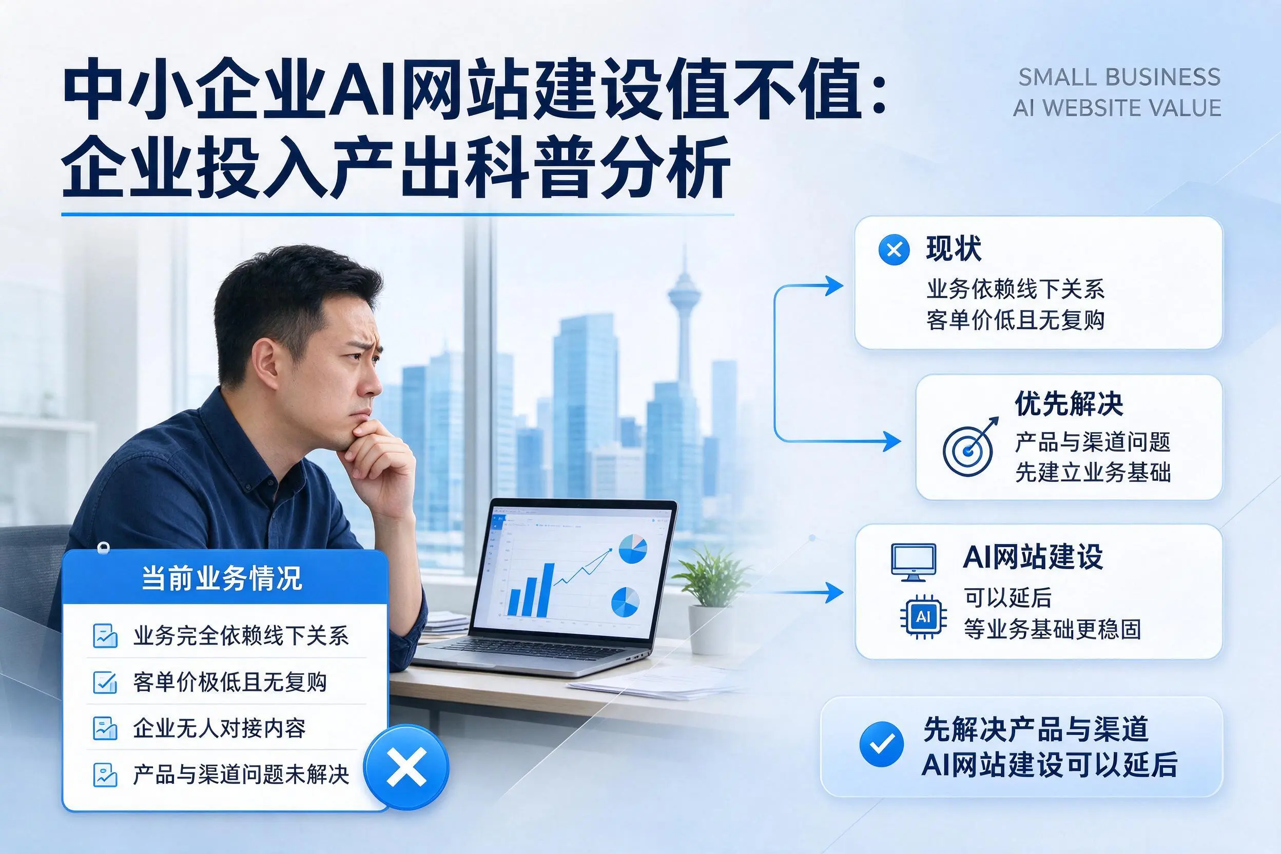 中小企业AI网站建设值不值：咸阳企业投入产出科普分析