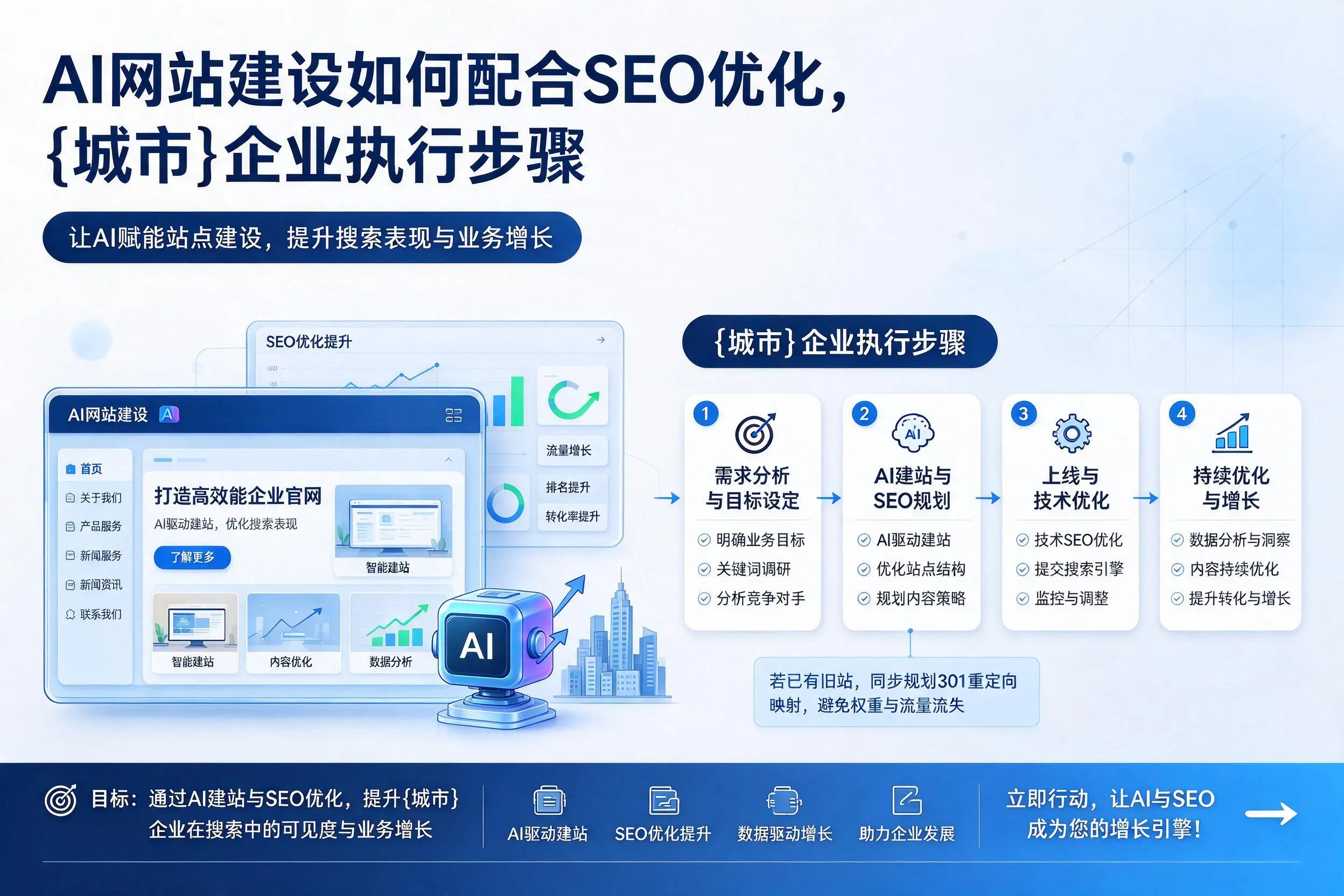 AI网站建设如何配合SEO优化,咸阳企业执行步骤